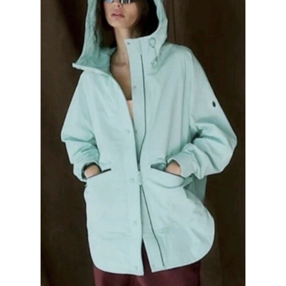 FREE PEOPLE FP MOVEMENT CRYSTAL SAGE SINGIN' IN THE RAIN PACKABLE JACKET COAT XS